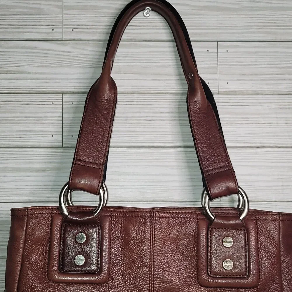 B Makowsky Leather Hobo Tote Large Brown‎ Shoulder Bag Purse Weekender